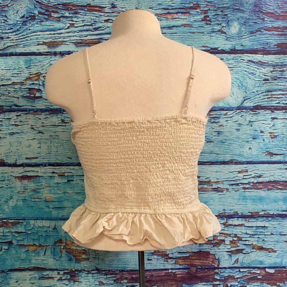 Anthropologie Forever That Girl Shirred Peplum Top - Picture 2 of 6